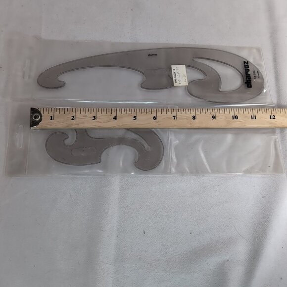 2 Charvoz 34-5303 Vintage French Curve Clear Platic Drafting Drawing Engineering - Picture 7 of 7